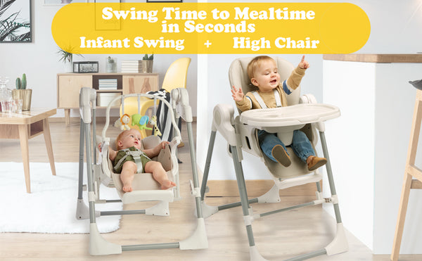 peg perego high chair and swing SnuggleBug 2-in-1 Infant Swing and High Chair